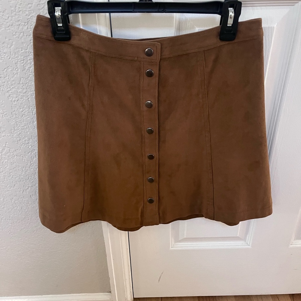 Abercrombie & Fitch Tan Mini Skirt with Button Detail